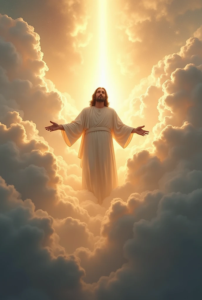 Jesus Christ in the clouds
