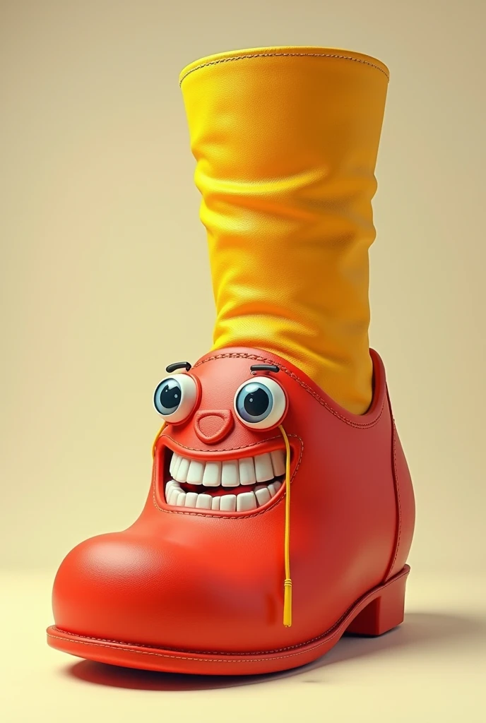Generate a one Big Shoes that has eyes and smiling