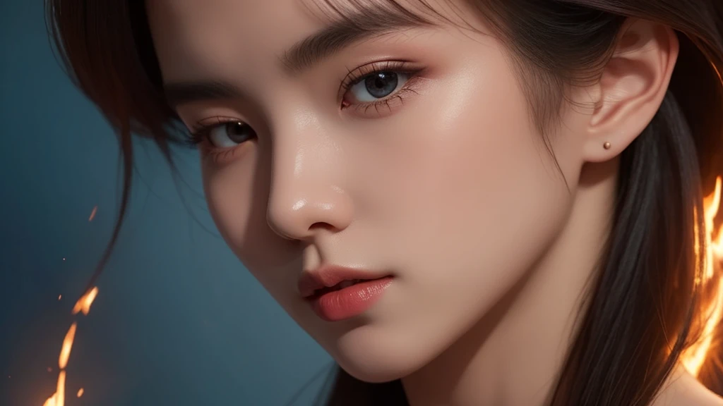 best quality, 8k, very delicate and beautiful, highly detailed face and skin texture, shiny skin, high resolution, burning sexy woman, full body, sharp focus
