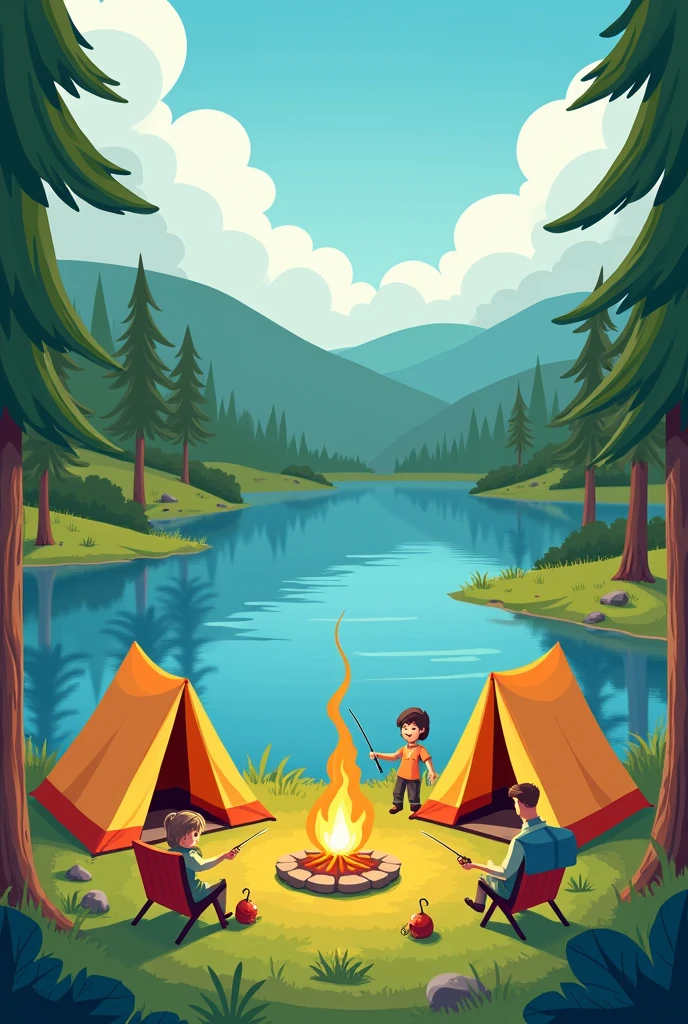 Lake camp animation 