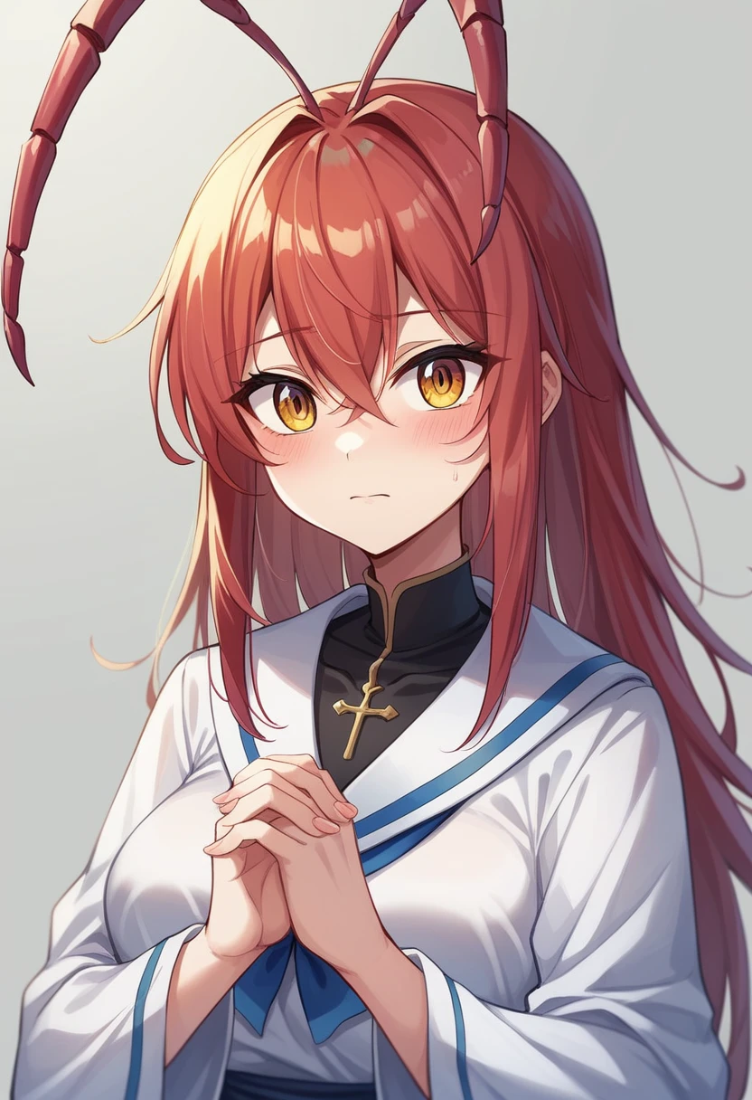 4K、8k、Human female、Personification、Praying mantis、PersonificationしたPraying mantis、Ninja、Mantis Element.Ninjaのように. both hands become weapons. Mantis sickles in both hands、Compound eyes. Anime Style