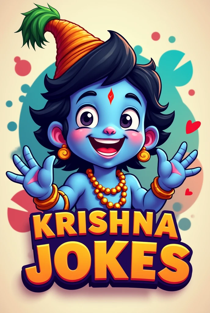 Make A jokes youtube channel logo of name Krishna Jokes.