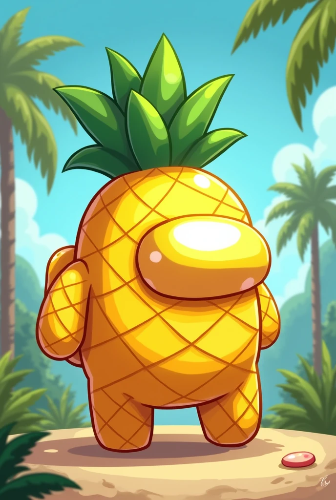 Among us cartoon that looks like pineapple