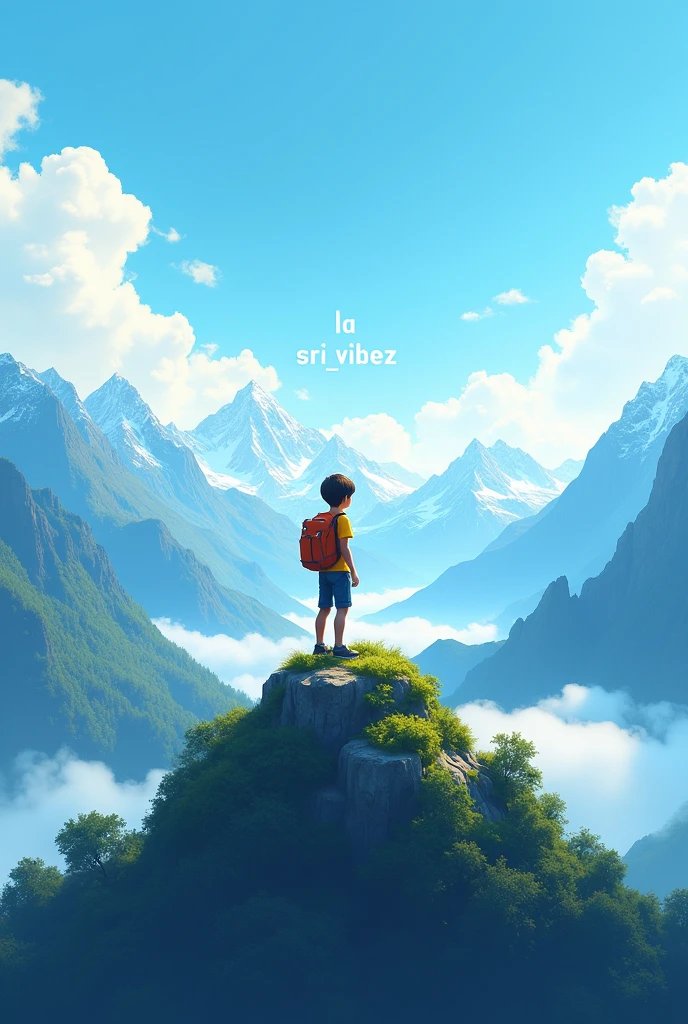 One boy in mountain top sky la sri__vibez text make a wonderful instagram logo