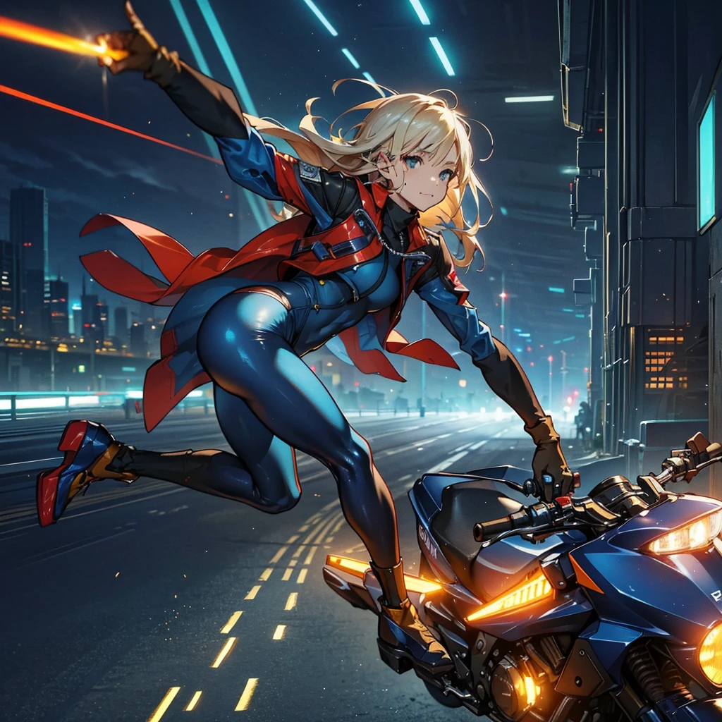 Sky City、(masterpiece), Highest quality, Fantasy art, One person, (alone:1.5), riding on a cyberpunk style motorcycle, Ground vehicles, car, Speed Line, Bright colors,spark,(Racing Suits),(Racing Gloves),((Remember)),((Butt)),(Sweat),(hand,detailed,perfection,perfectionion,hands),