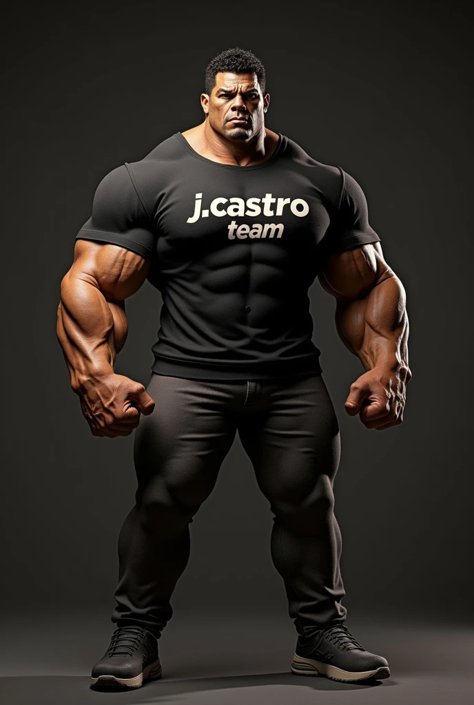 The brown Hulk wearing an all black shirt with the words "J.Castro team"