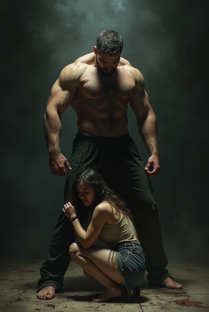 Man oppressing woman