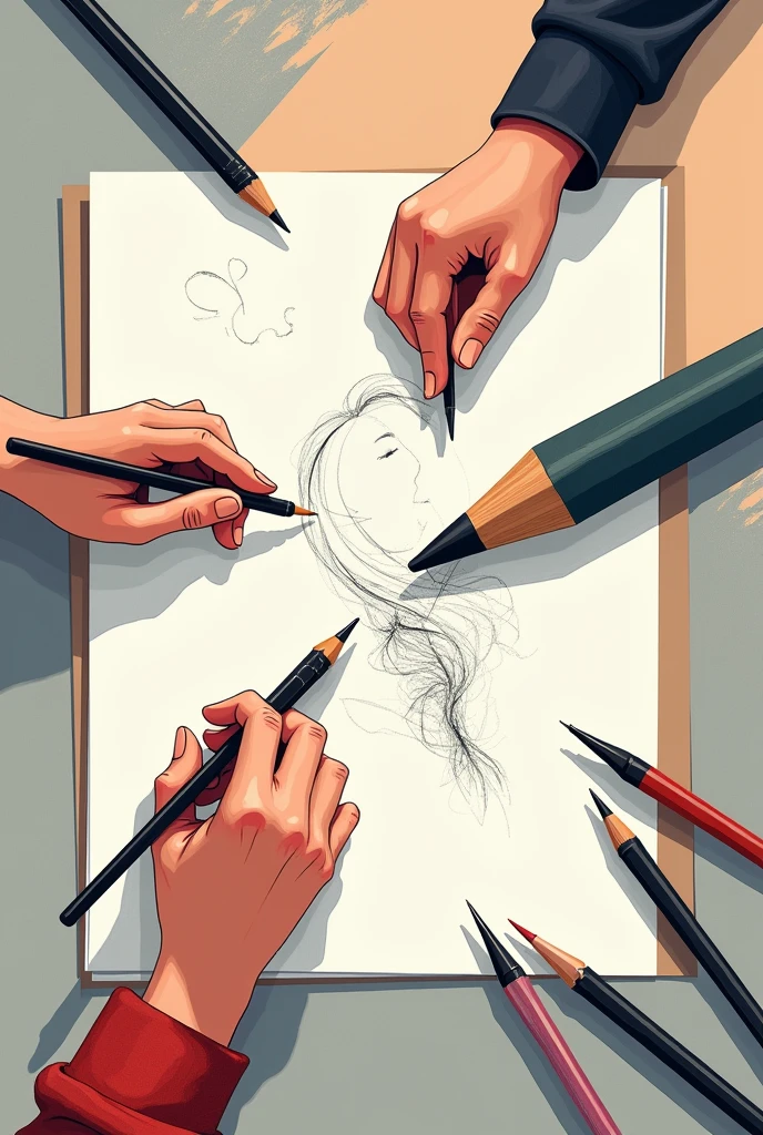 Poster making drawing