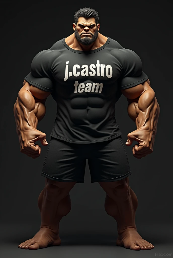 The brown Hulk wearing an all black shirt with the words "J.Castro team"