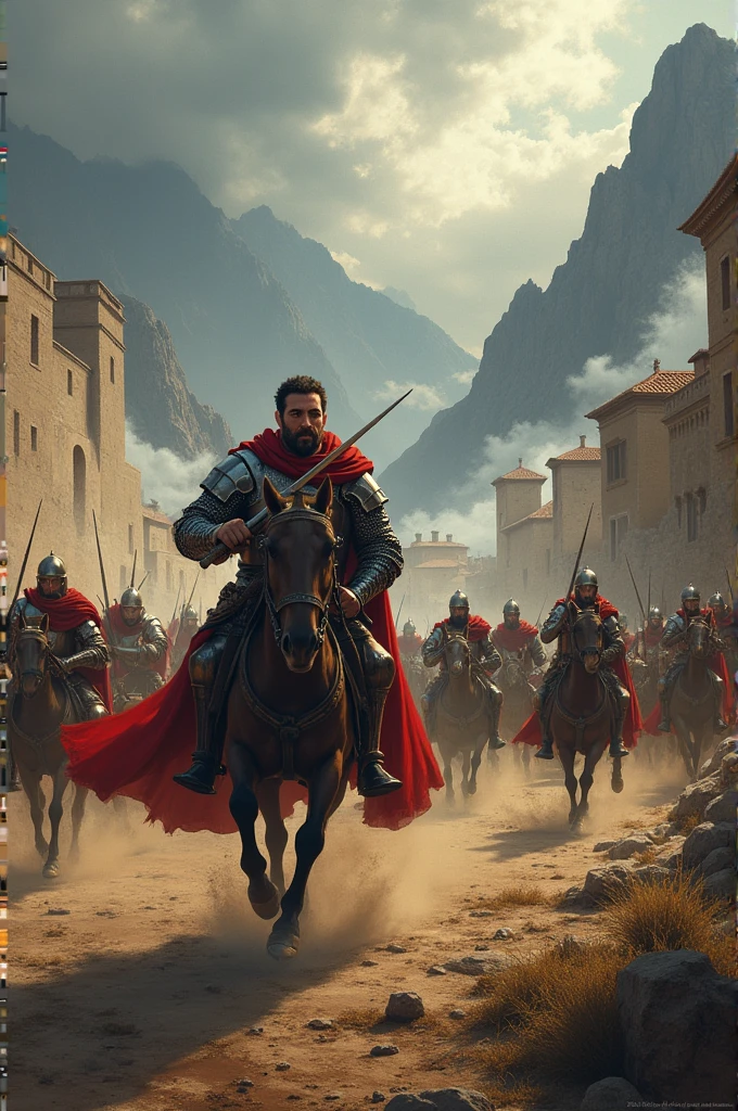 Create an image showing the capture of Castejón, from the work El Mio Cid, first song