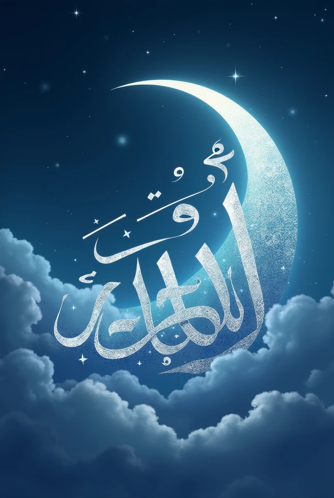 Text ALLAH and bihind moon