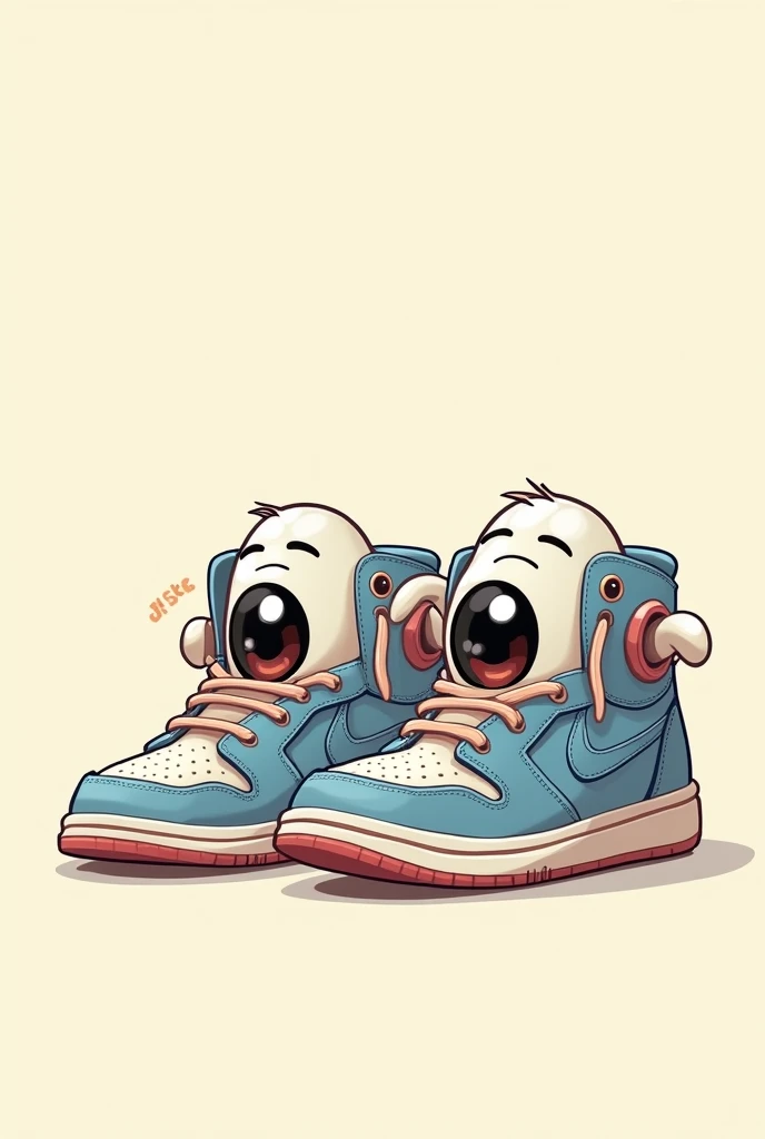 Generate a picture of Shoe with eyes on sides and lips smiling (SNEAKERS)