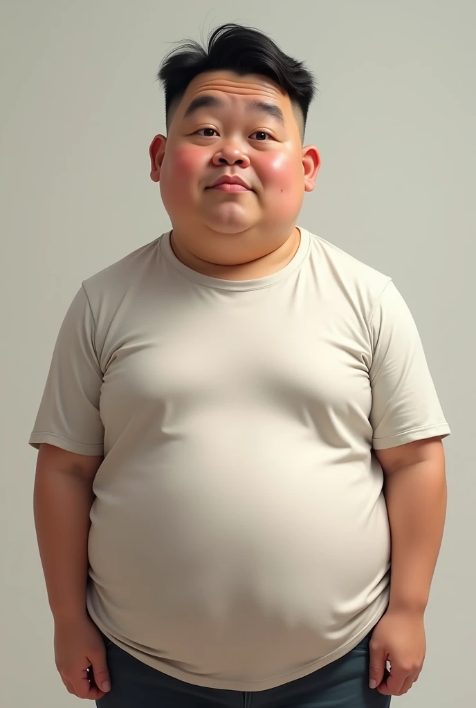 Chinese Korean young fat man realistic