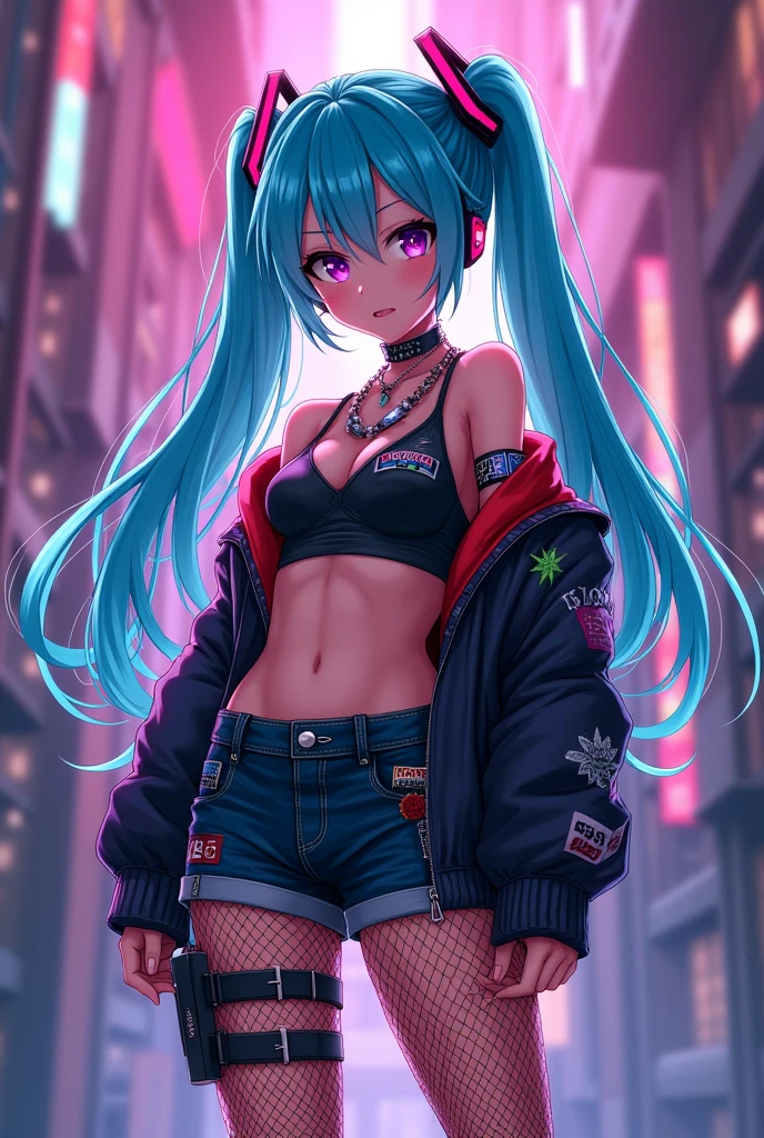  Hatsumi Miku wearing a rogue fangirl outfit.