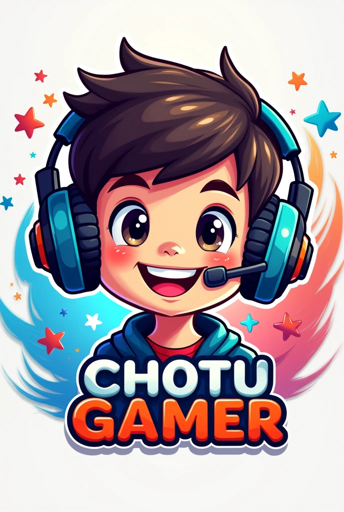 Create a beautiful Logo for my YouTube channel name is Chotu Gamer in which boy wearing headphones