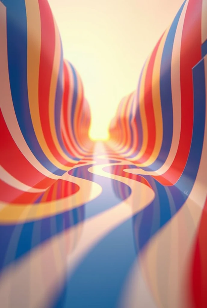 red ,blue,yellow and white string stripe . Repeated. Bokeh shoot. Illustration. Illusions. 3d. 4d. Winning awards 2024.