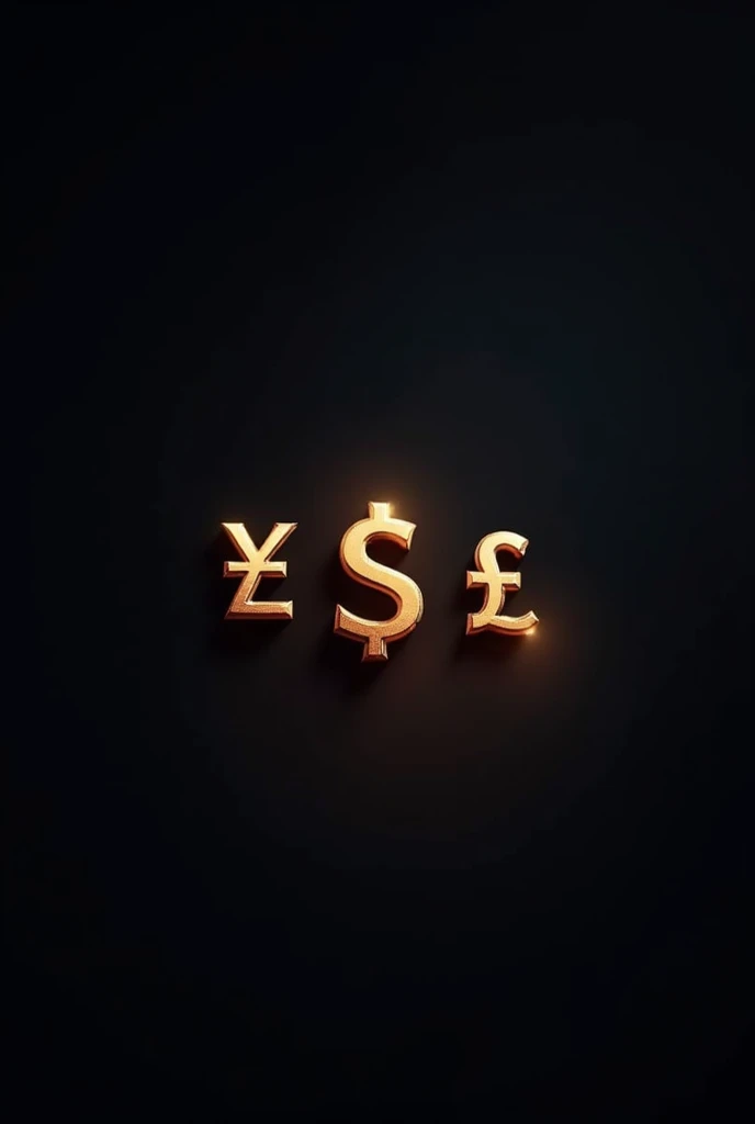 Generate a Minimalistic Walpaper for A Currency Calculator web application. The Wallpaper should have elements such as Famous Currency symbols like USdollar,yen,rupee,British pound and many more. The Wallpaper should be made For dark Mode Setting
