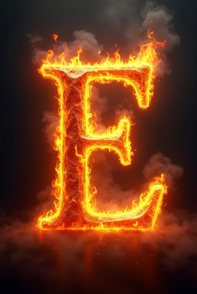 Letter E with fire to draw 
