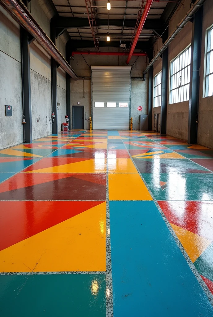 industrial Epoxy Floor with multi color 