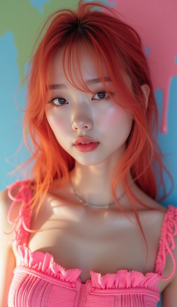 A very sexy K-pop girl with pop colors, my job is to get people to look at me