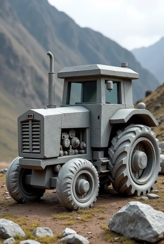 make a tractor out of stone

