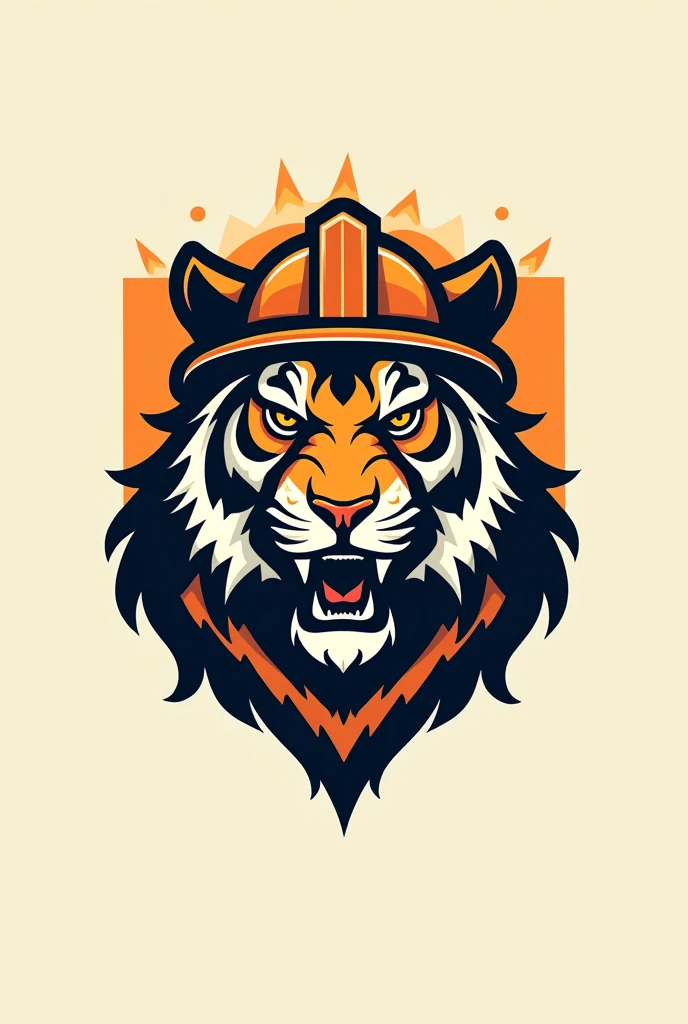 Create a campaign logo that has a slogan "M BOX PROJECT #2 " with a tiger wearing a mining helmet