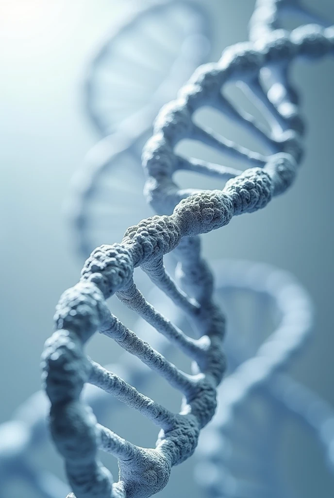 Super realistic illustration, DNA double chains, DNA double strand, Complex structural model