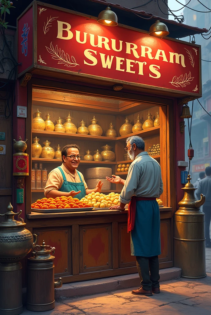 A Indian haryanvi sweets shop named BhuruRam Sweets in New Delhi