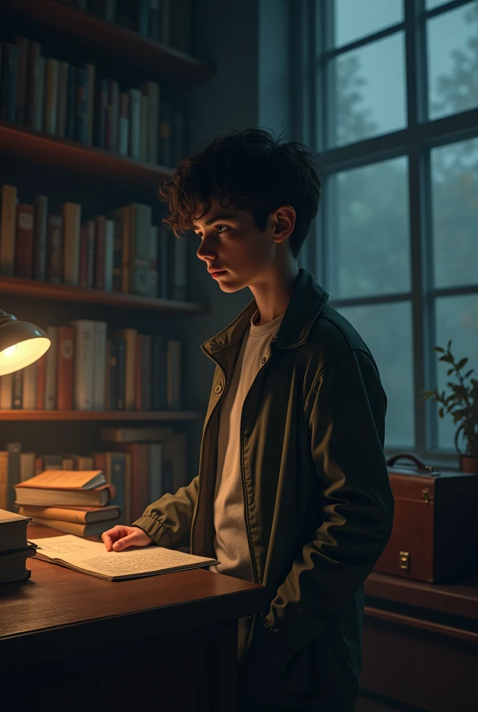 Young detective thinking about a case