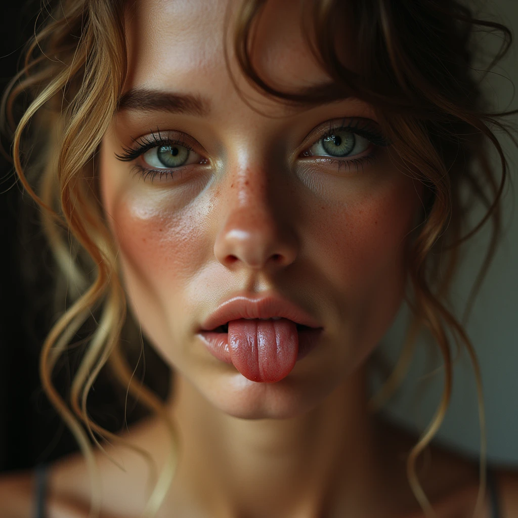 A woman with an erotic fascination for penises, with detailed focus on her sensual appreciation of penis shapes, scents, tastes, and textures, as well as her enjoyment of bodily fluids and sensations, portrayed in a tasteful, artistic manner with a focus on realism and beauty.