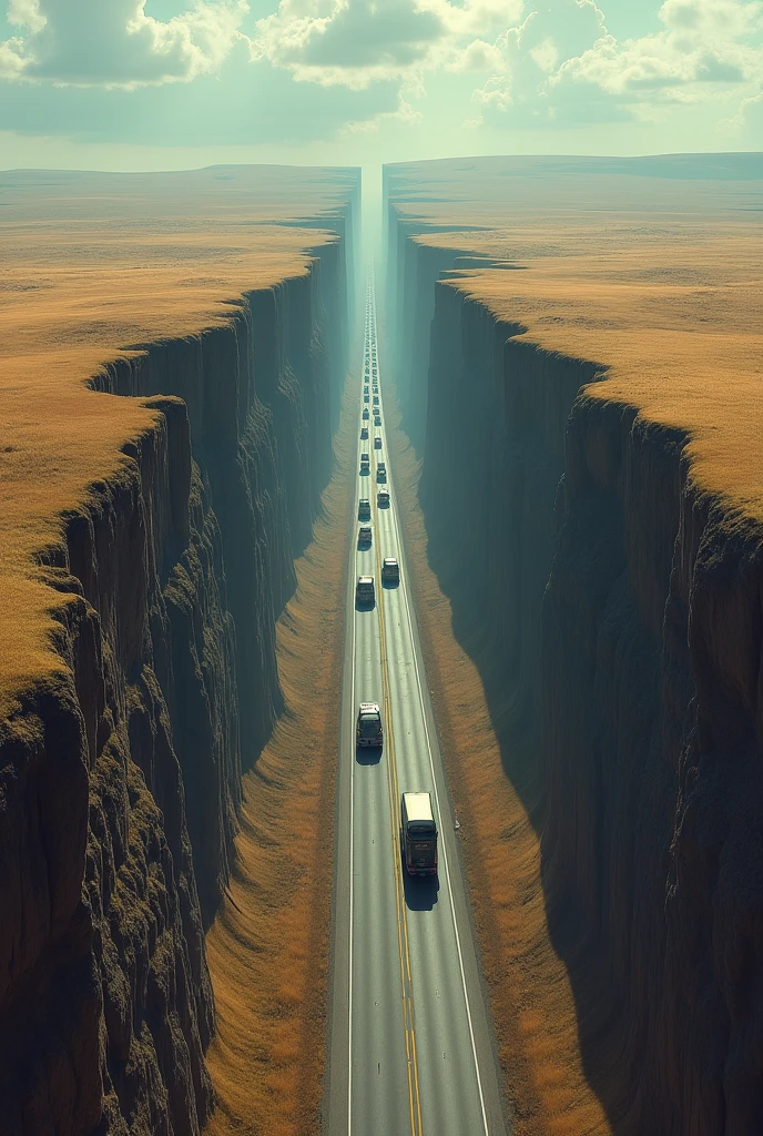 streams of unsuspecting eastbound 
motorists in the American plains states plunging over the edge of a sudden 4,000-mile-high 
cliff running between Central America and the North Pole