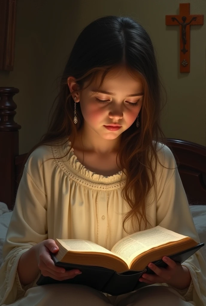 A girl reading the bible