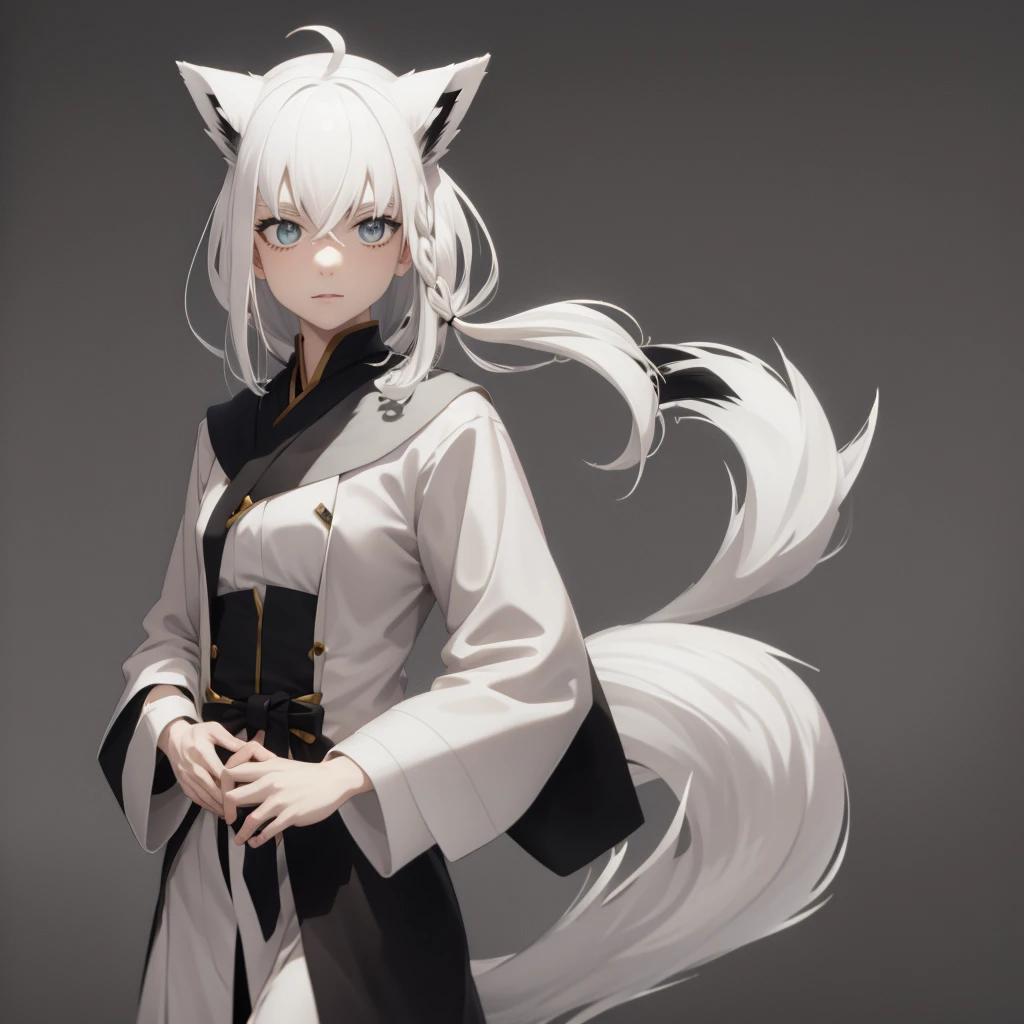 White hair、fox ear、sirakami hubuki