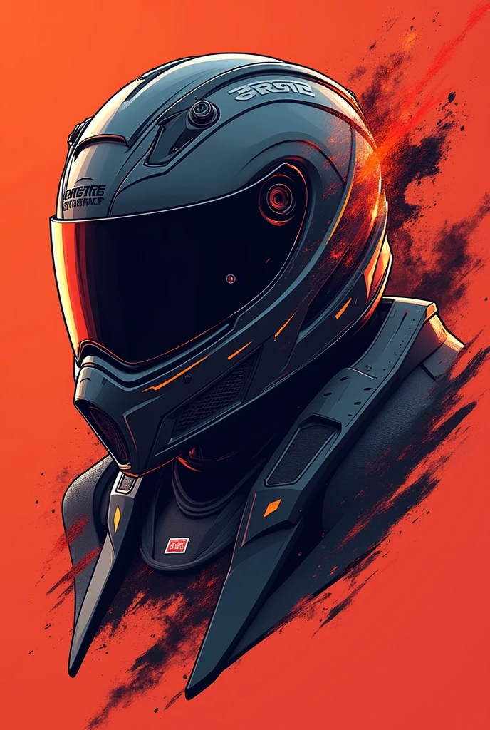 A T-shirt with a helmet motif