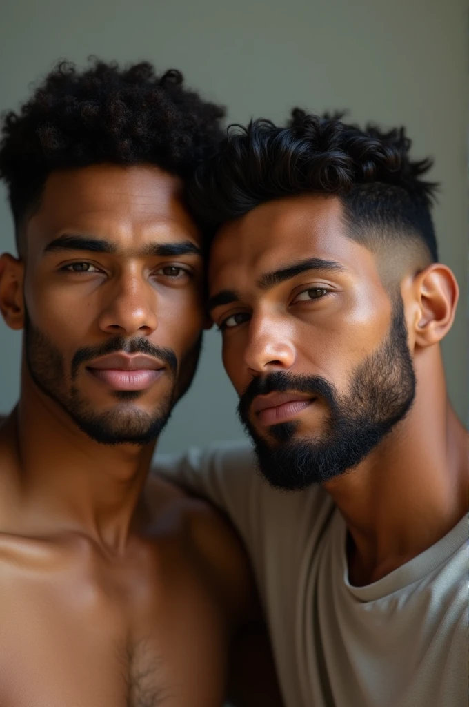 Young men with brown skin and short beard