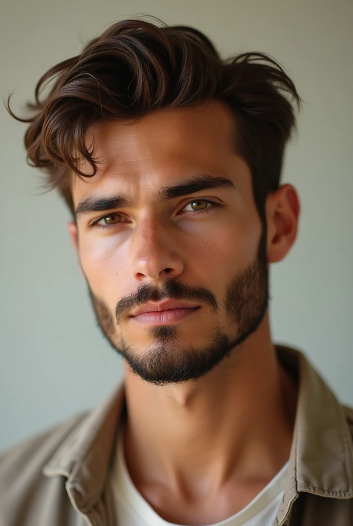 Young man with brown skin and short beard