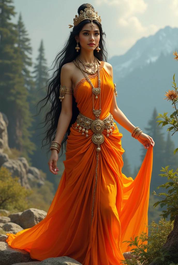 Mata parvati orange dress