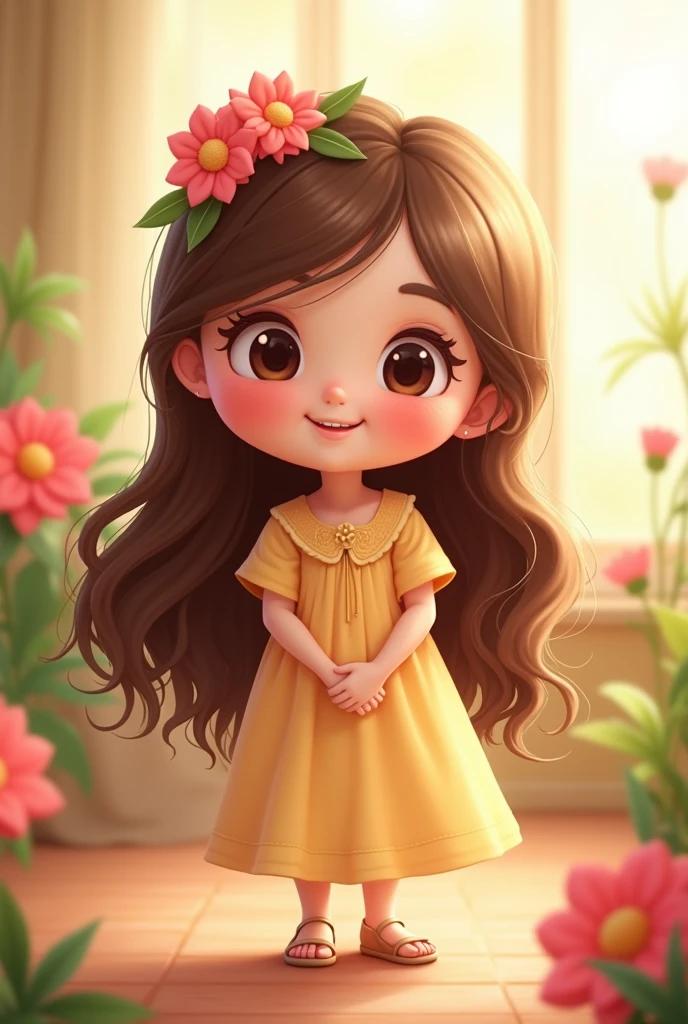 cartoon character girl who is sweet, kind, soft hearted