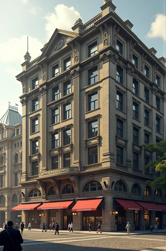 generate a old building with name on top writen “arnhold and s bleichroeder”