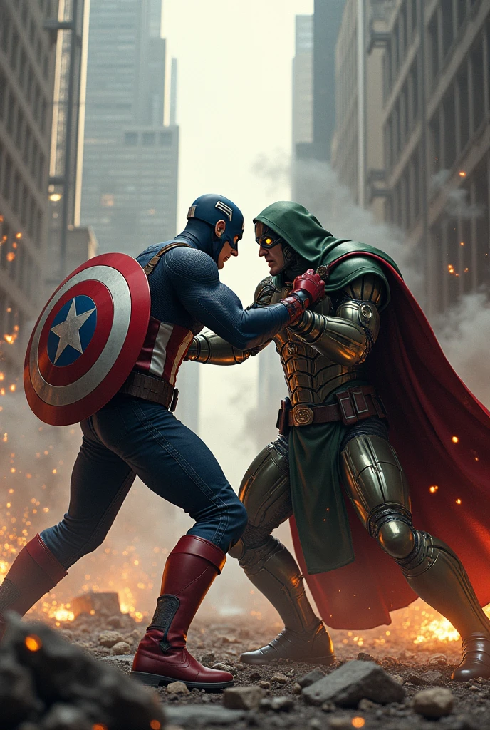 Captain america fight with doctor doom 