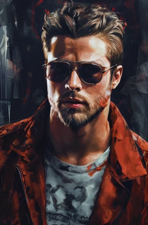 Brunette men with hair black and beard