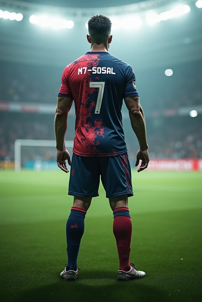 Create a soccer player with his back turned to me and the name M7-SOSAL