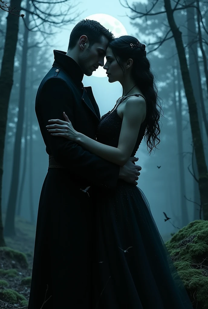 A night couple in which there is a vampire and a hunter, loving each other (with the style of the movie "Pact with wolves").