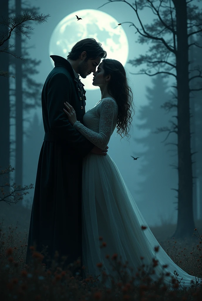 A night couple in which there is a vampire and a hunter, loving each other (with the style of the movie "Pact with wolves").