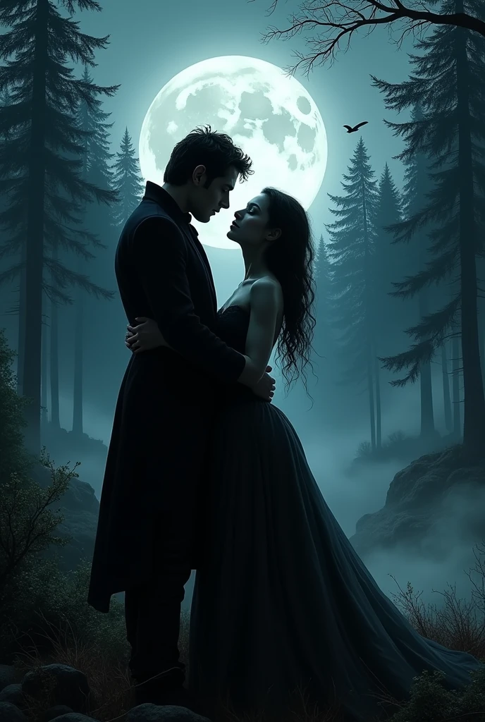 A night couple in which there is a vampire and a hunter, loving each other (with the style of the movie "Pact with wolves").