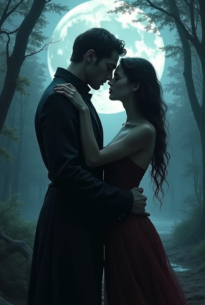 A night couple in which there is a vampire and a hunter, loving each other (with the style of the movie "Pact with wolves").