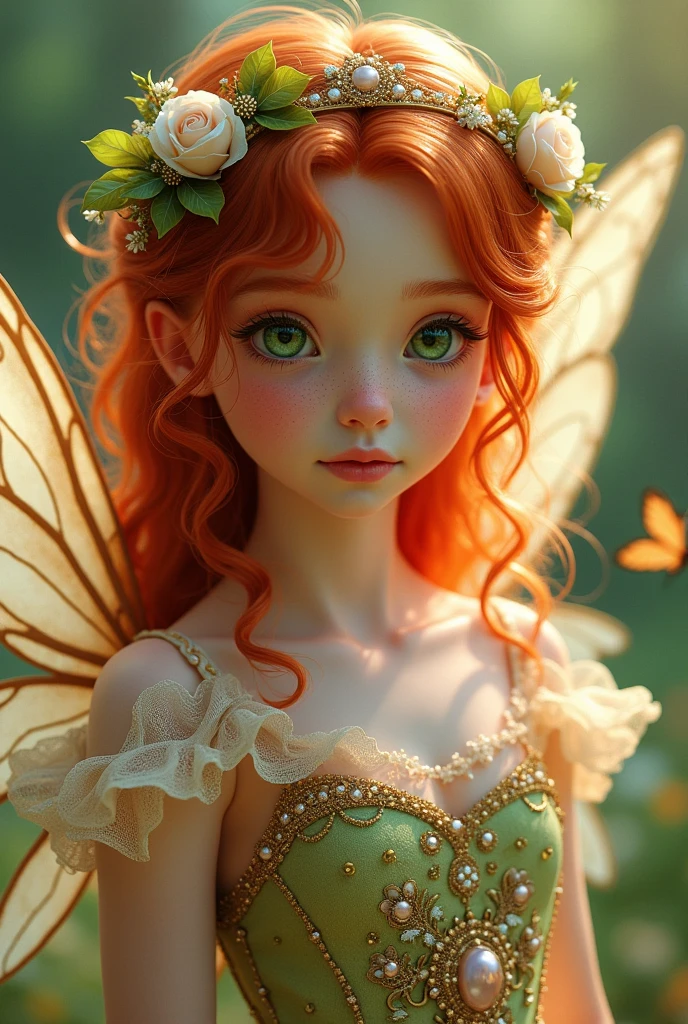 What would a redhead girl with green eyes look like with princess and fairy style?