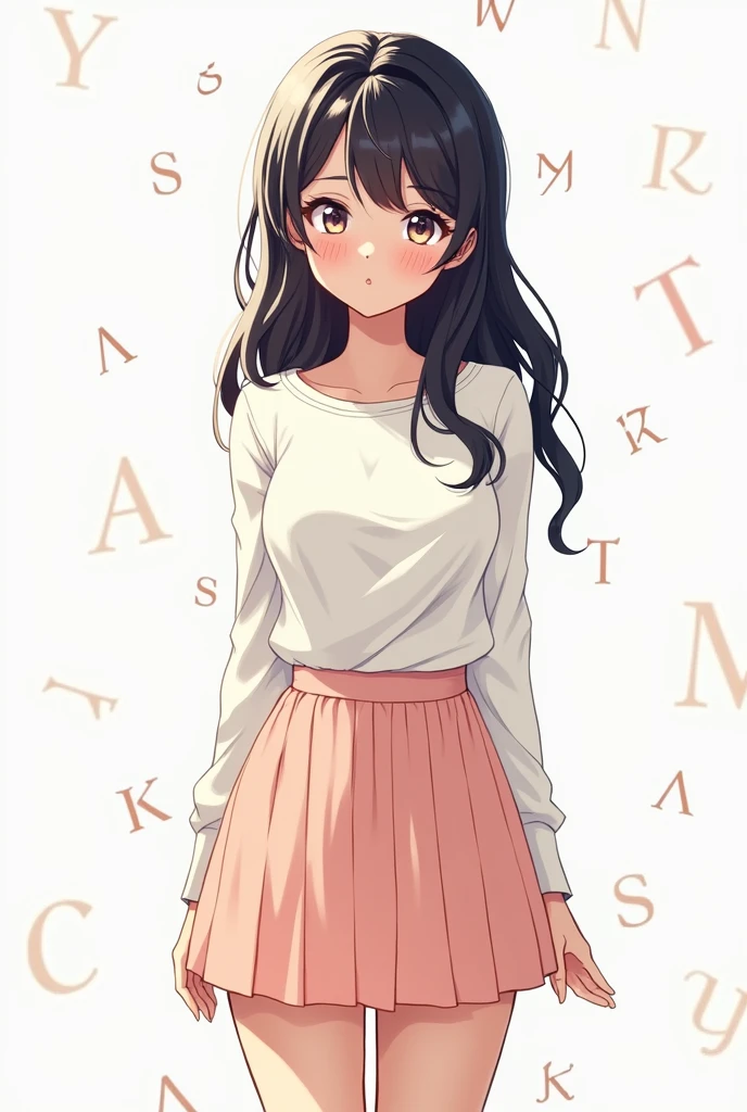 letter"Slender figure","Elegant posture","Slim and graceful","Well-proportioned leg shape",Evenly and randomly distributed on the screen