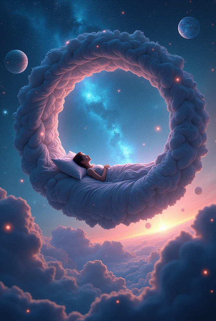 A half circle cosmic bed 