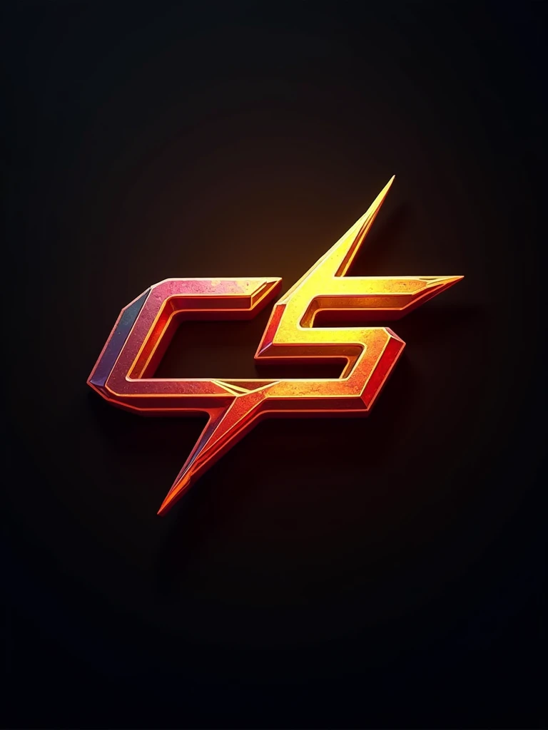 create a logo, technological, technological metal letters, using the word "CS TECH". using the colors red and yellow